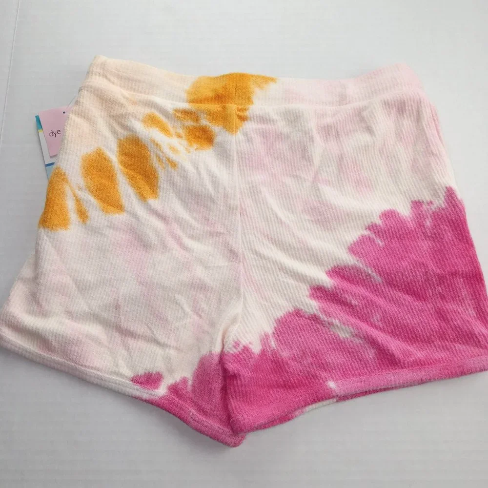 Cabana By Crown & Ivy Sweat Shorts 2 Pack Girls Size Large Pink Swirl Rainbow